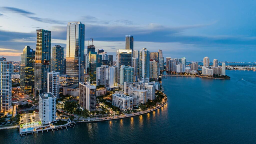 Downtown Miami aerial view